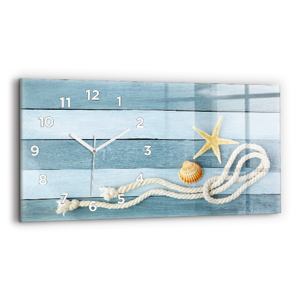 Horloge rectangulaire horizontale Planches, rayures et coque