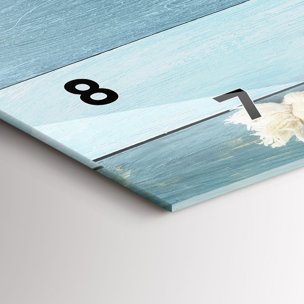 Horloge rectangulaire horizontale Planches, rayures et coque