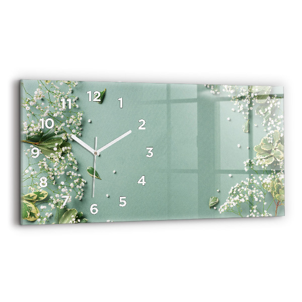 Horloge rectangulaire horizontale Fleurs délicates