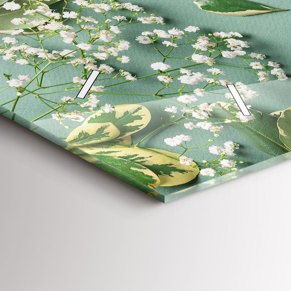 Horloge rectangulaire horizontale Fleurs délicates