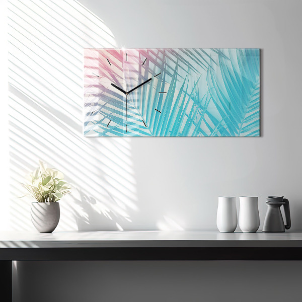 Horloge rectangulaire horizontale Palmier tropical
