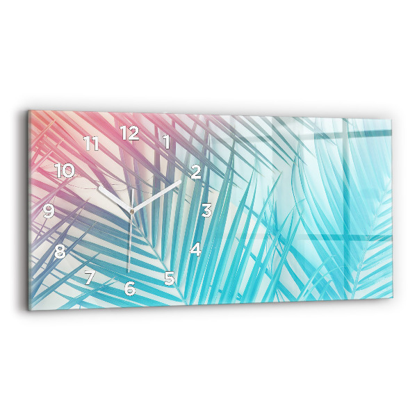 Horloge rectangulaire horizontale Palmier tropical