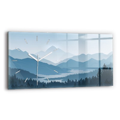 Horloge rectangulaire horizontale Paysage de montagne