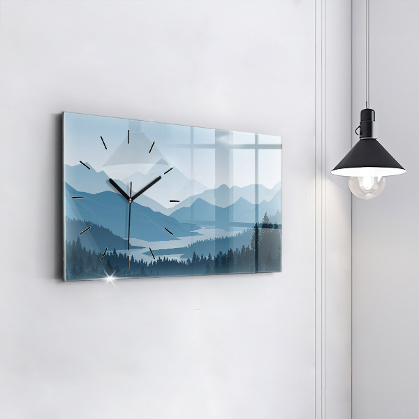 Horloge rectangulaire horizontale Paysage de montagne