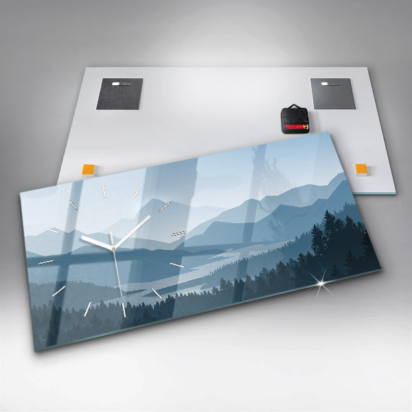 Horloge rectangulaire horizontale Paysage de montagne