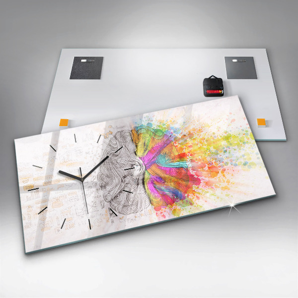 Horloge rectangulaire horizontale Cerveau abstrait