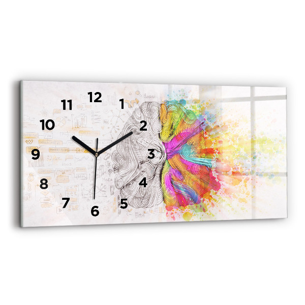 Horloge rectangulaire horizontale Cerveau abstrait