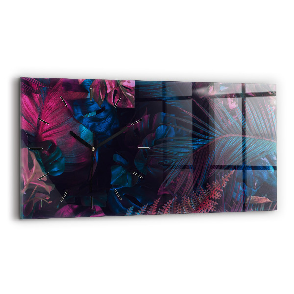 Horloge rectangulaire horizontale Fleurs exotiques
