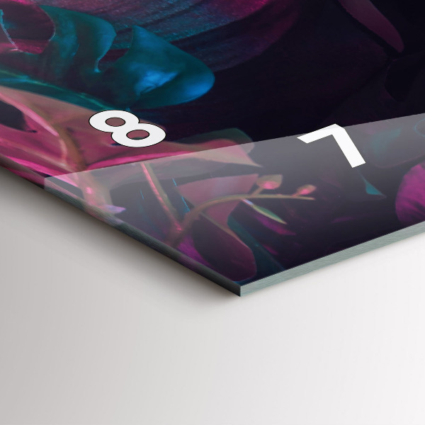 Horloge rectangulaire horizontale Fleurs exotiques