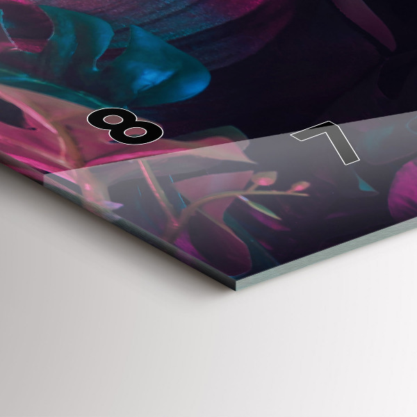 Horloge rectangulaire horizontale Fleurs exotiques