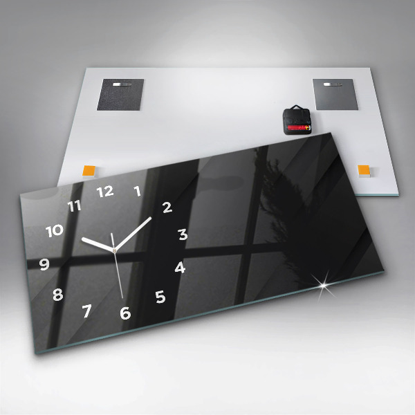 Horloge rectangulaire horizontale Motif de mur sombre