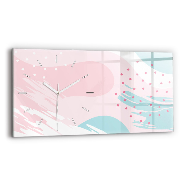 Horloge rectangulaire horizontale Abstraction pastel