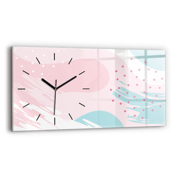 Horloge rectangulaire horizontale Abstraction pastel