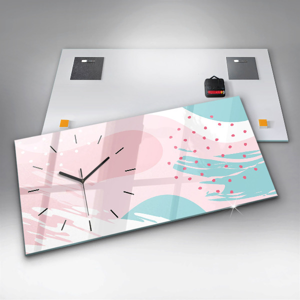 Horloge rectangulaire horizontale Abstraction pastel