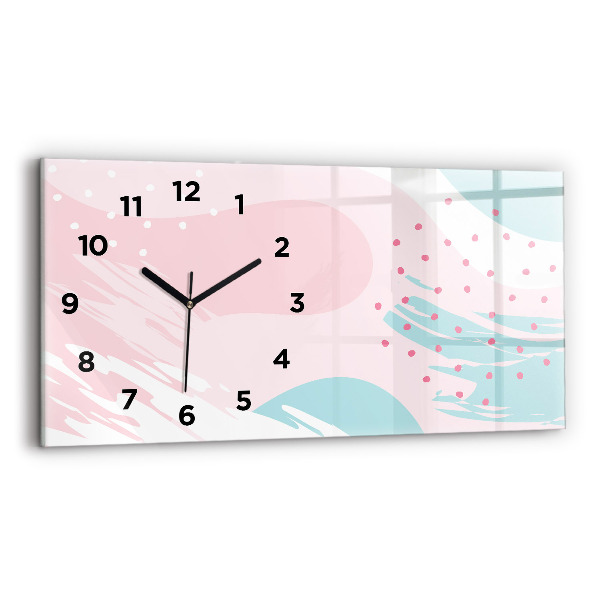 Horloge rectangulaire horizontale Abstraction pastel