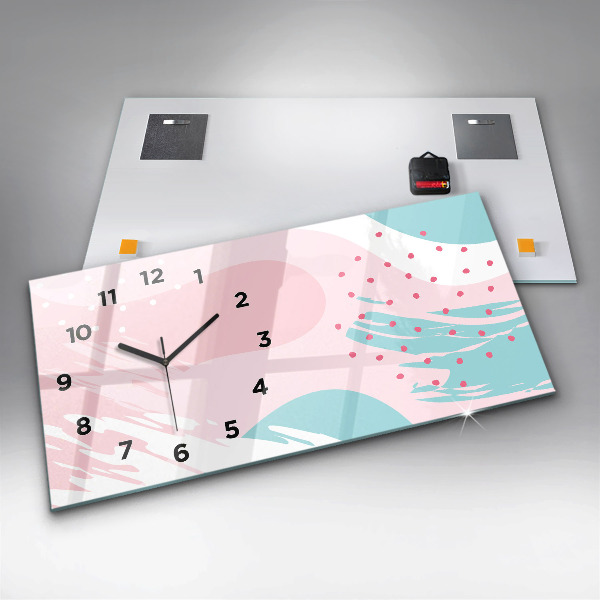 Horloge rectangulaire horizontale Abstraction pastel