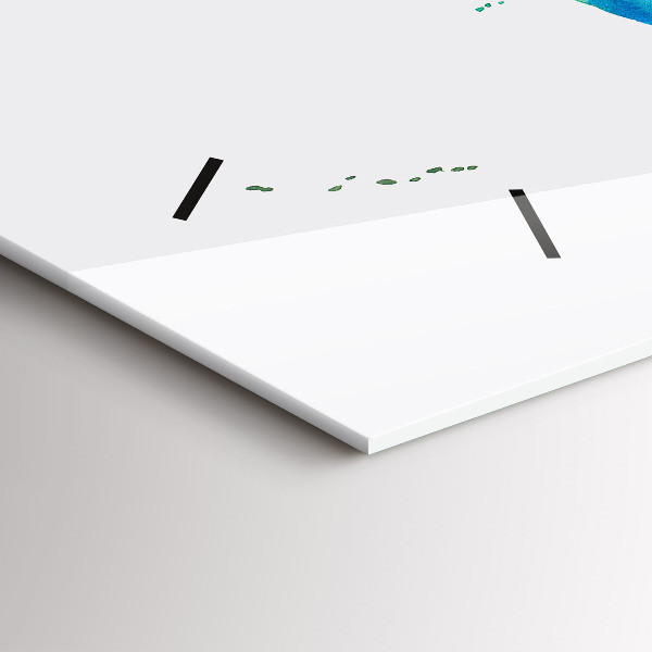 Horloge rectangulaire horizontale 'Carte du monde à l''aquarelle'