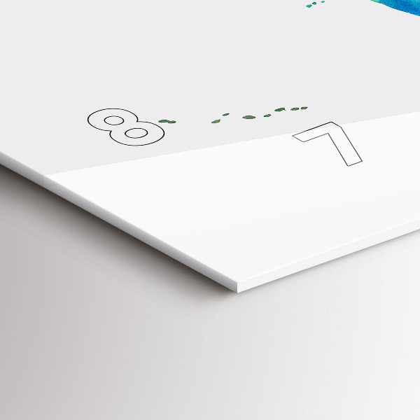 Horloge rectangulaire horizontale 'Carte du monde à l''aquarelle'