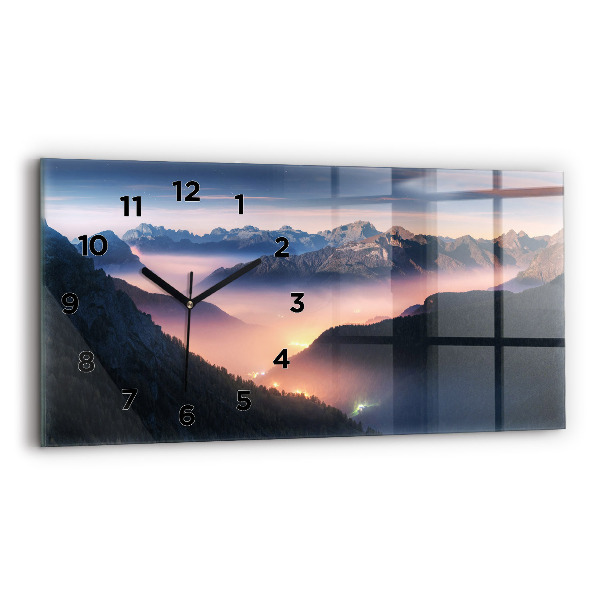 Horloge rectangulaire horizontale Paysage de sommets de montagnes