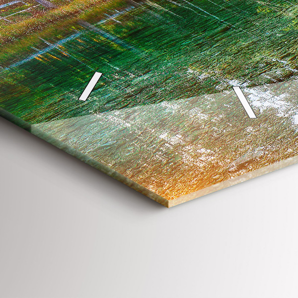 Horloge rectangulaire horizontale Paysage de montagnes fluviales