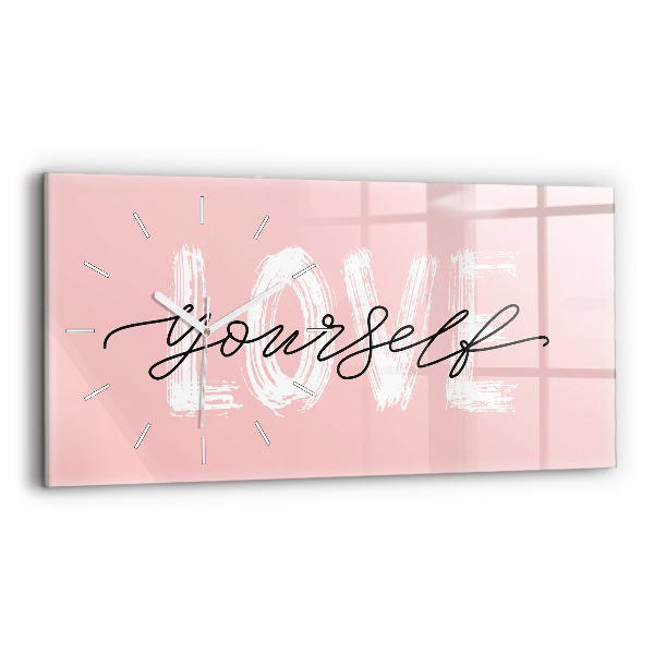 Horloge rectangulaire horizontale 'L''inscription Aimez-vous'