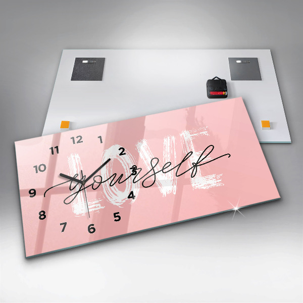 Horloge rectangulaire horizontale 'L''inscription Aimez-vous'
