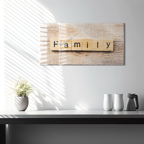 Horloge rectangulaire horizontale 'La famille d''inscriptions'