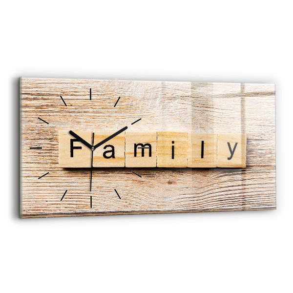 Horloge rectangulaire horizontale 'La famille d''inscriptions'