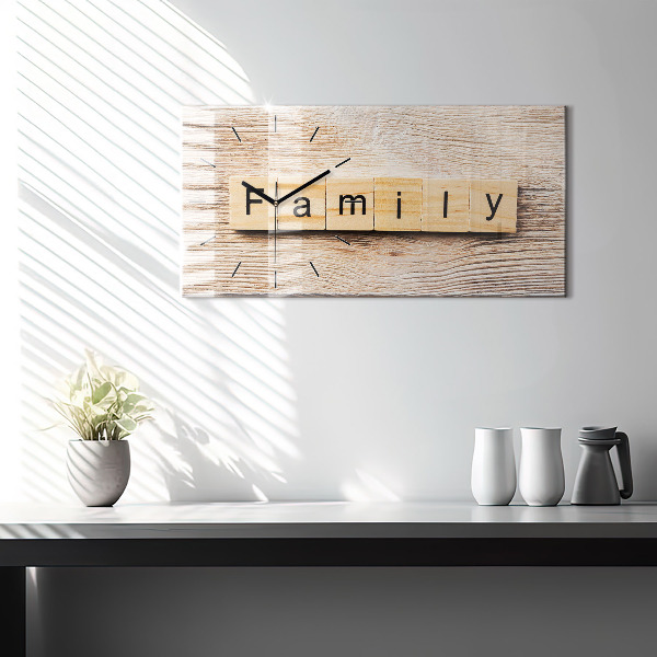 Horloge rectangulaire horizontale 'La famille d''inscriptions'
