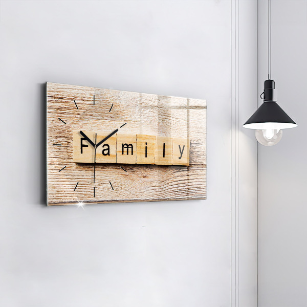 Horloge rectangulaire horizontale 'La famille d''inscriptions'