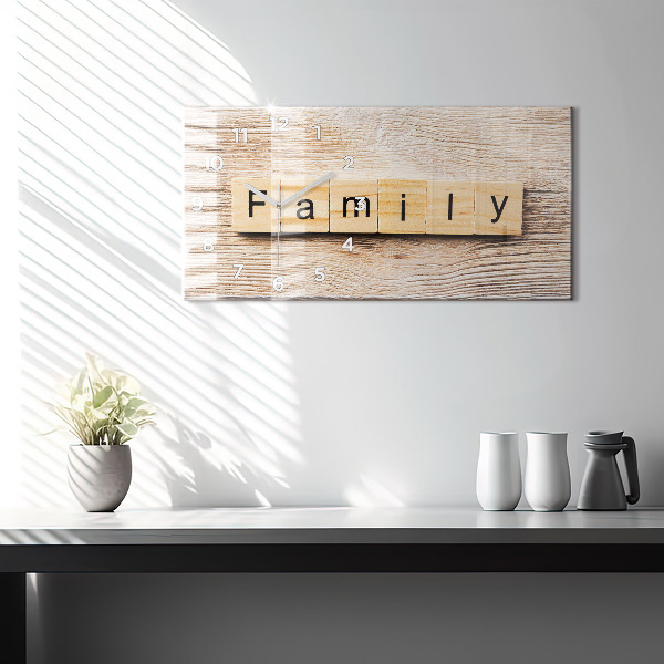 Horloge rectangulaire horizontale 'La famille d''inscriptions'