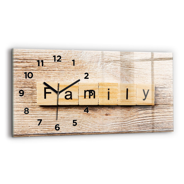 Horloge rectangulaire horizontale 'La famille d''inscriptions'