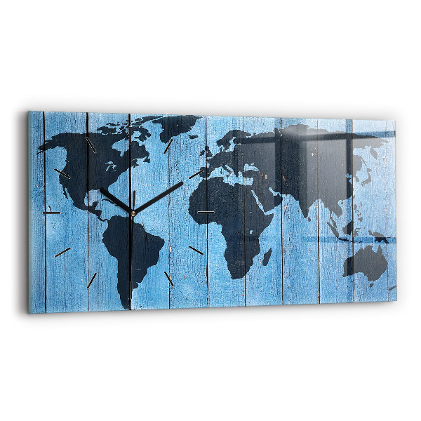 Horloge rectangulaire horizontale Carte du monde du plateau