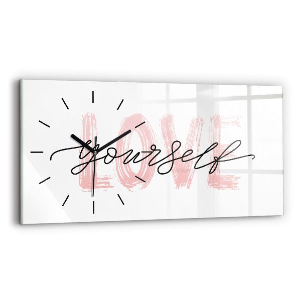 Horloge rectangulaire horizontale Inscription "Aime-toi toi-même"