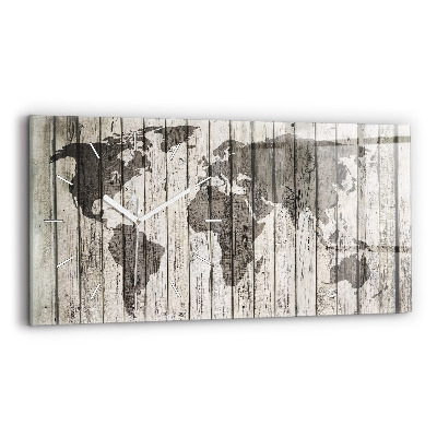 Horloge rectangulaire horizontale Cartes du monde