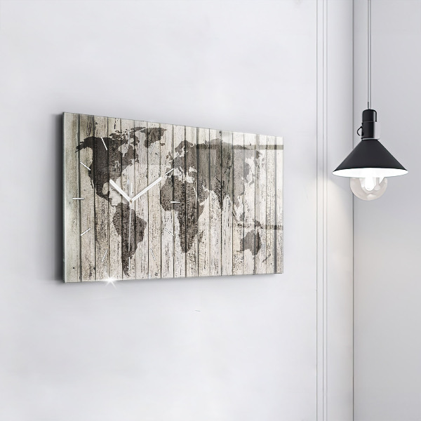 Horloge rectangulaire horizontale Cartes du monde