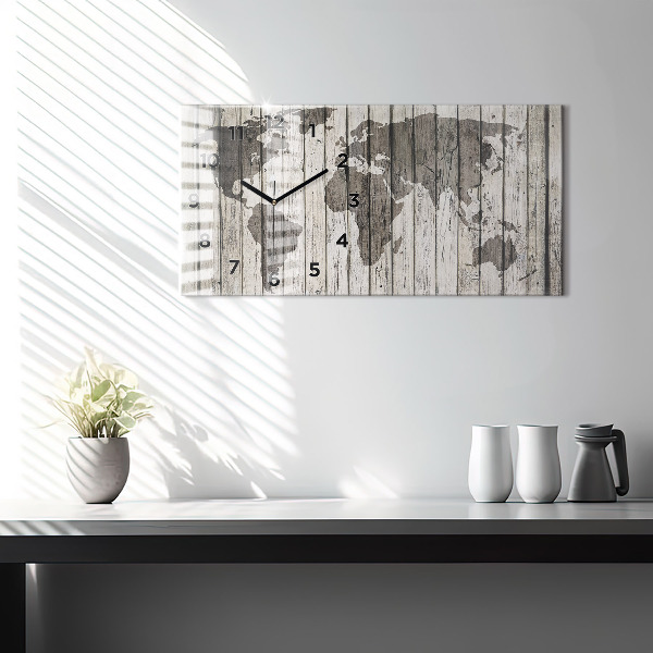 Horloge rectangulaire horizontale Cartes du monde