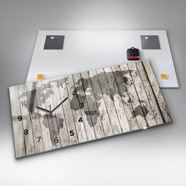 Horloge rectangulaire horizontale Cartes du monde