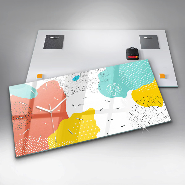 Horloge rectangulaire horizontale Abstraction POP
