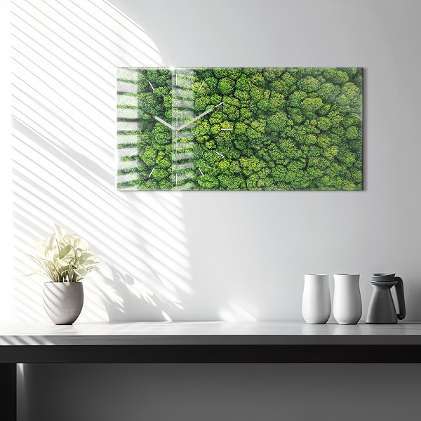 Horloge rectangulaire horizontale 'La forêt vue à vol d''oiseau'