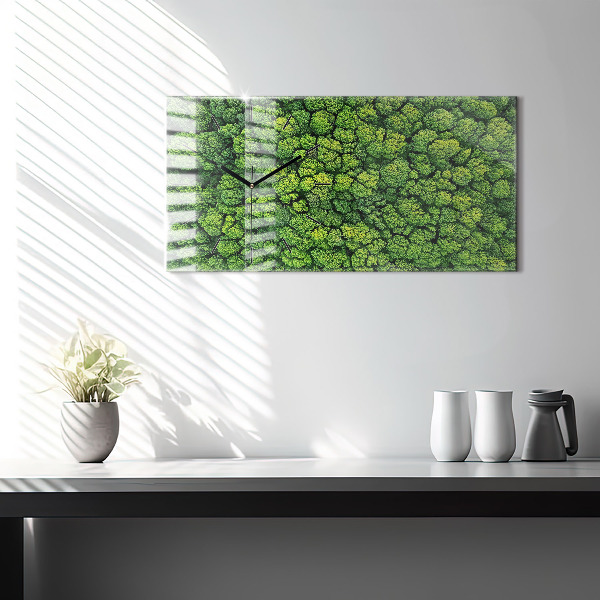 Horloge rectangulaire horizontale 'La forêt vue à vol d''oiseau'