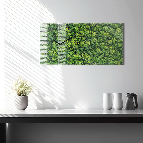 Horloge rectangulaire horizontale 'La forêt vue à vol d''oiseau'