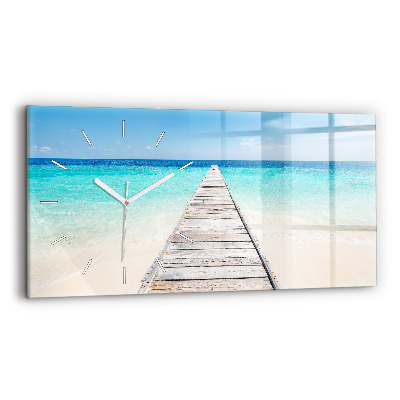 Horloge rectangulaire horizontale Île tropicale