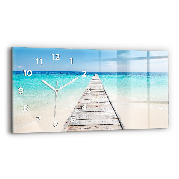 Horloge rectangulaire horizontale Île tropicale