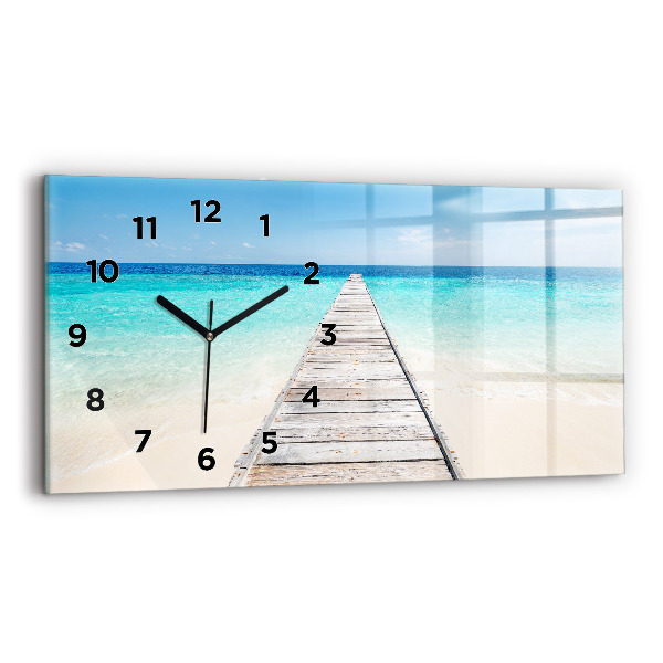 Horloge rectangulaire horizontale Île tropicale