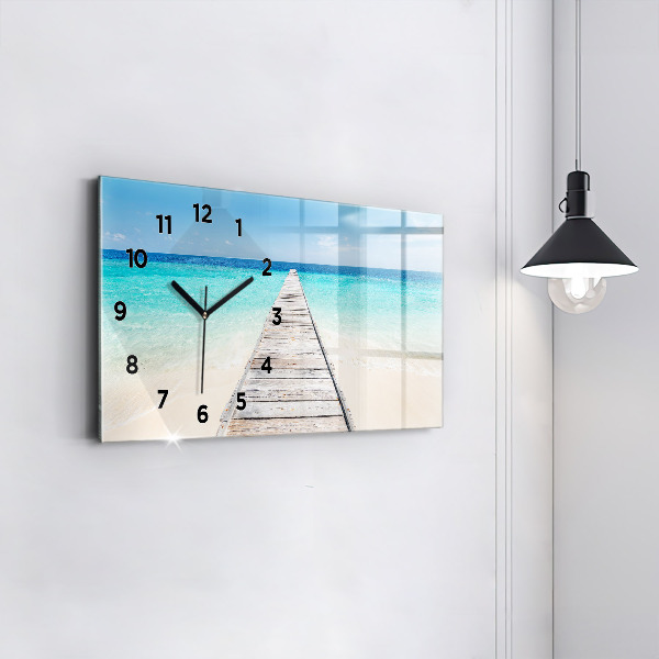 Horloge rectangulaire horizontale Île tropicale