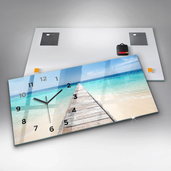Horloge rectangulaire horizontale Île tropicale
