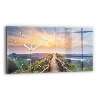 Horloge rectangulaire horizontale Paysage de montagne