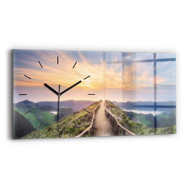 Horloge rectangulaire horizontale Paysage de montagne