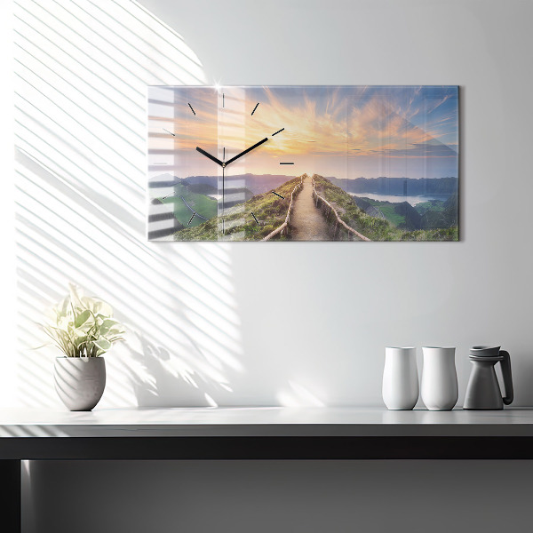 Horloge rectangulaire horizontale Paysage de montagne